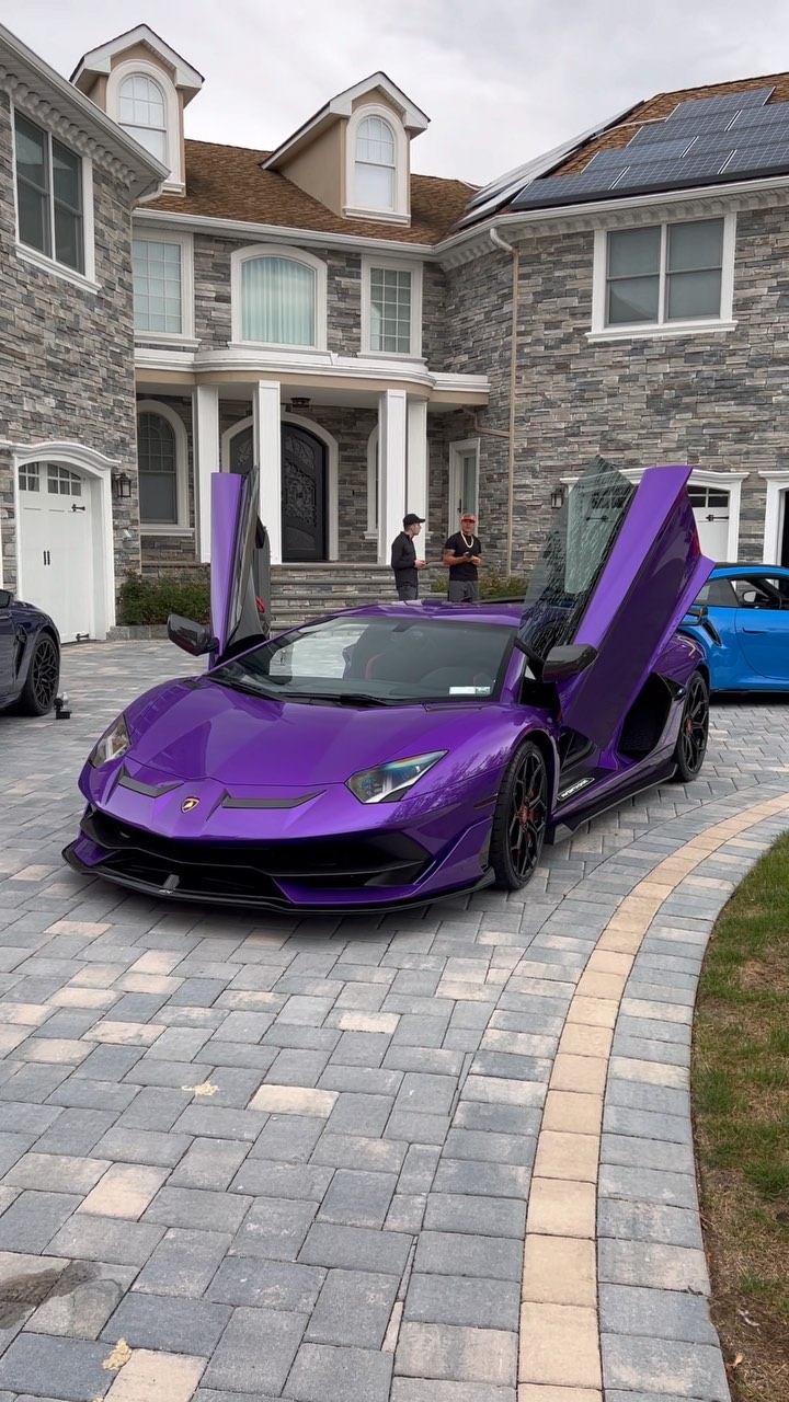The Lamborghini aventador SV LP750-4. This purple shade can't be