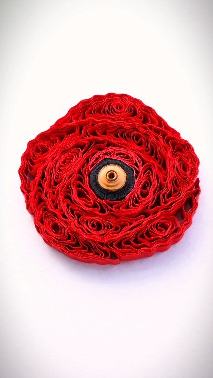 This stunning red rose is 100% handmade with paper quilling, not real ...