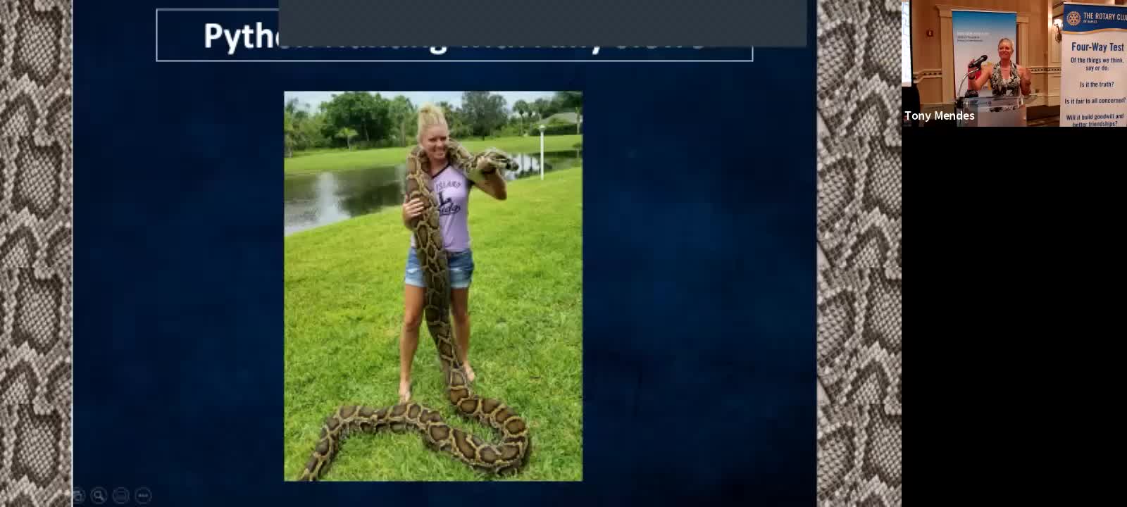 Python Huntress Amy Siewe educates our club on this invasive species ...