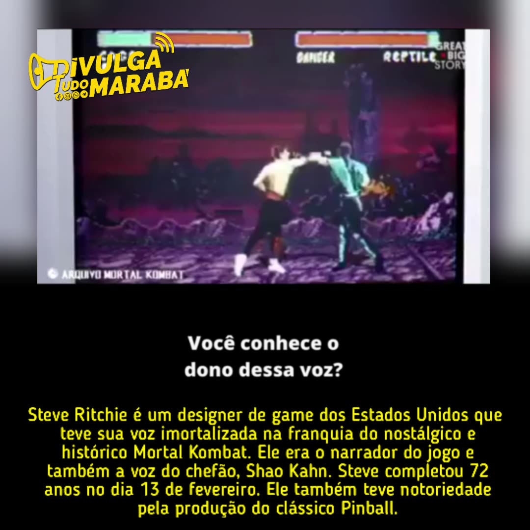 Steve Ritchie é um designer de game dos Estados Unidos que teve sua voz ...