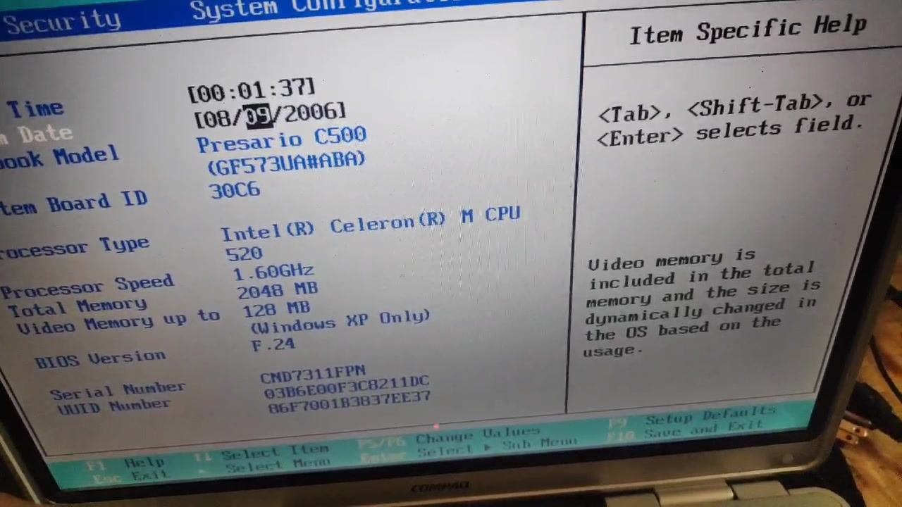 Certified repair for the Compaq presario c500 laptop with virus in ...
