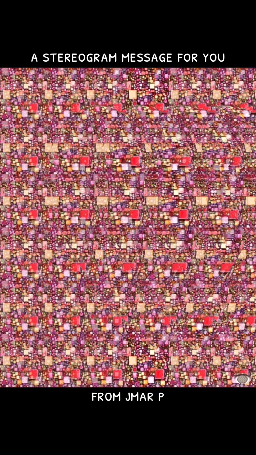 Can you read the hidden message? ️ #stereogram #magiceye #illusionart # ...
