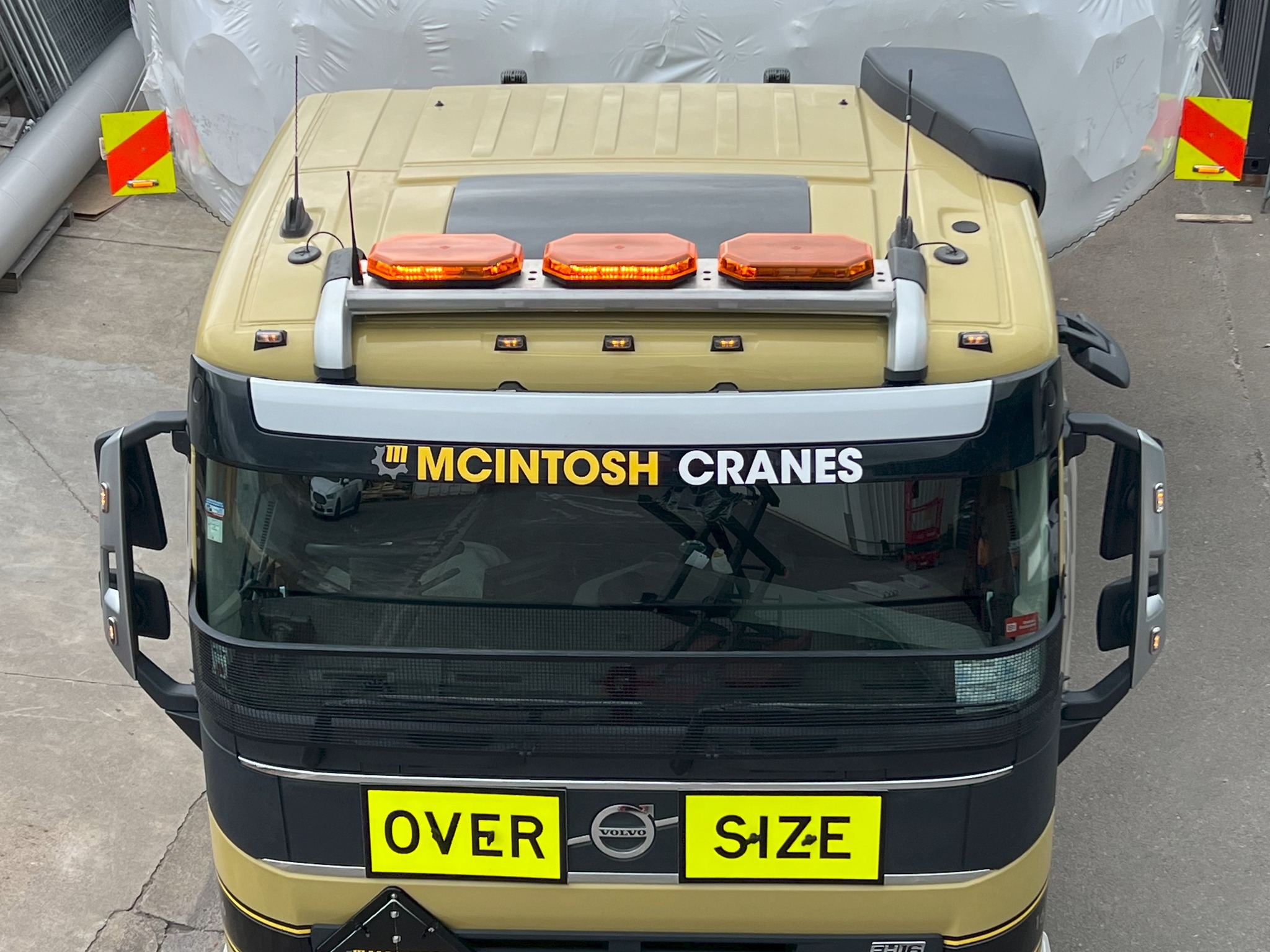 Our FM Volvo, 6x4, tractor unit with our trombone trailer and rear ...