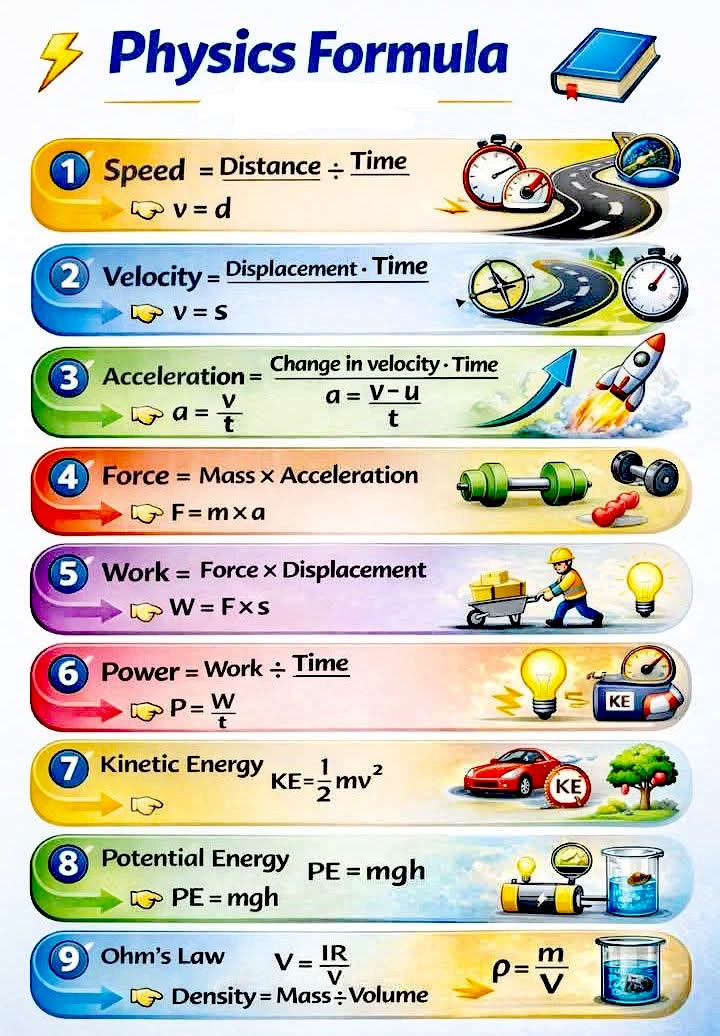 Very Important Formulas in Physics #favoritebooks #achievement # ...