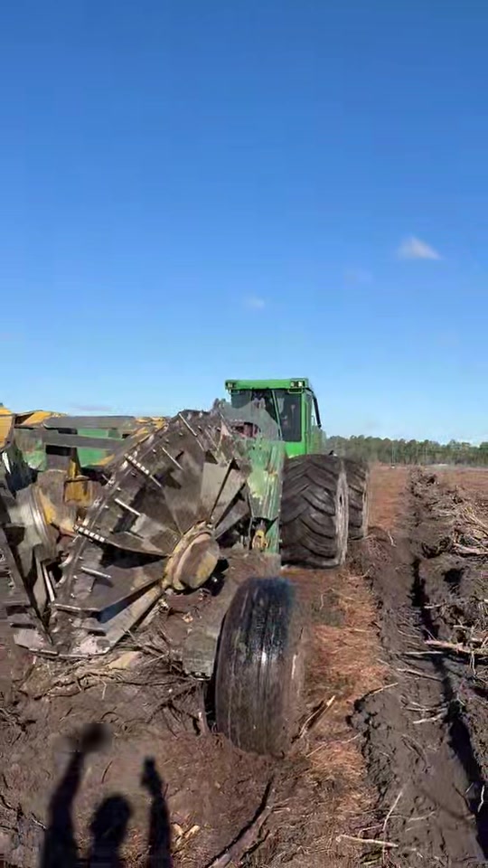 This was the first row of stump pulling for a new operator on a forest ...