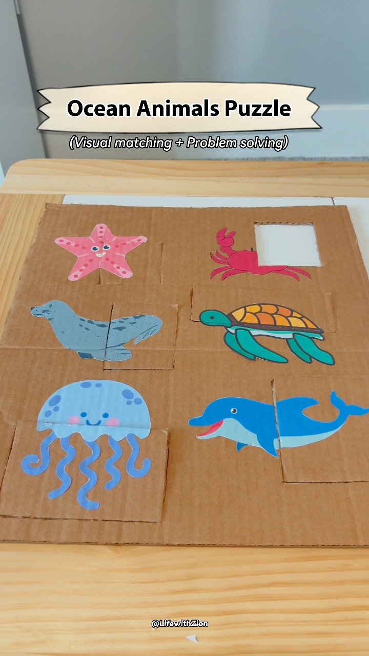 Looking for a simple ocean animals puzzle? 🐳🧩 This one is perfect for ...
