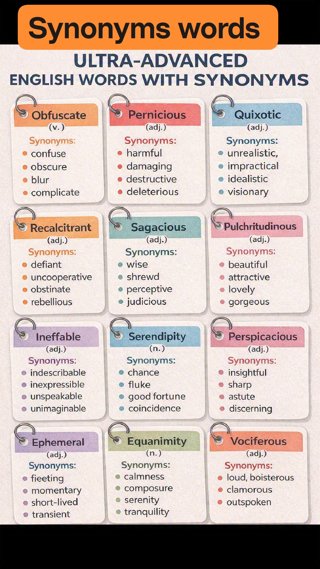 Learn English vocabulary with synonyms words #totalgrammar #engagement ...