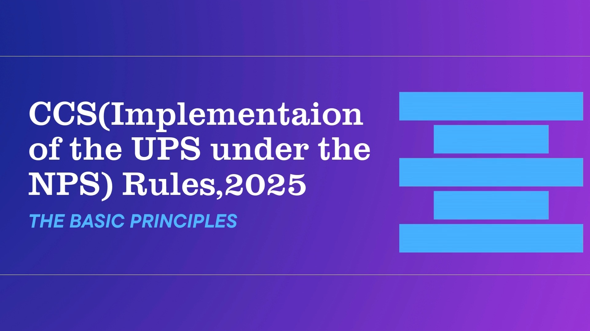 (1/3) DoPPW has notified the CCS (Implementation of the UPS under the ...