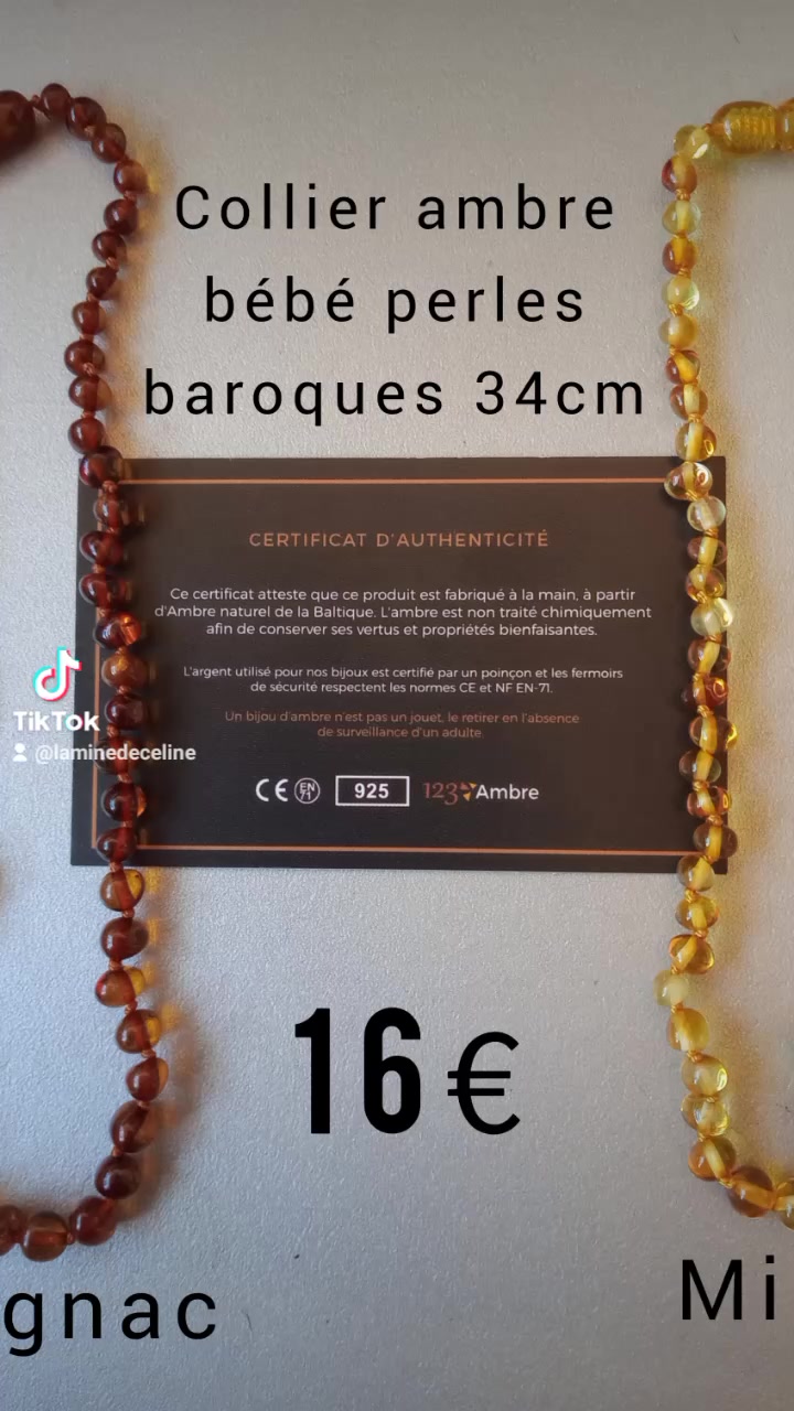Collier En Ambre Baltique Naturel Baroque - Fermoir En Argent - Pierre Multicolore