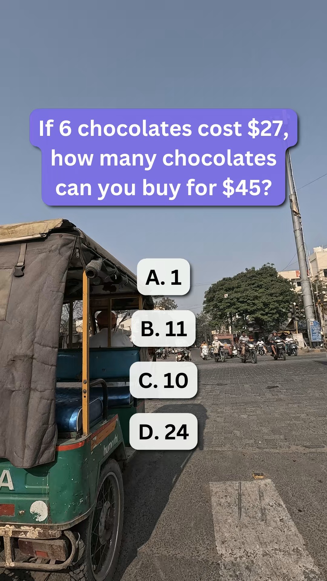 How many chocolates can you buy for $45 if 6 cost $27? 🍫 #BrainTeaser # ...