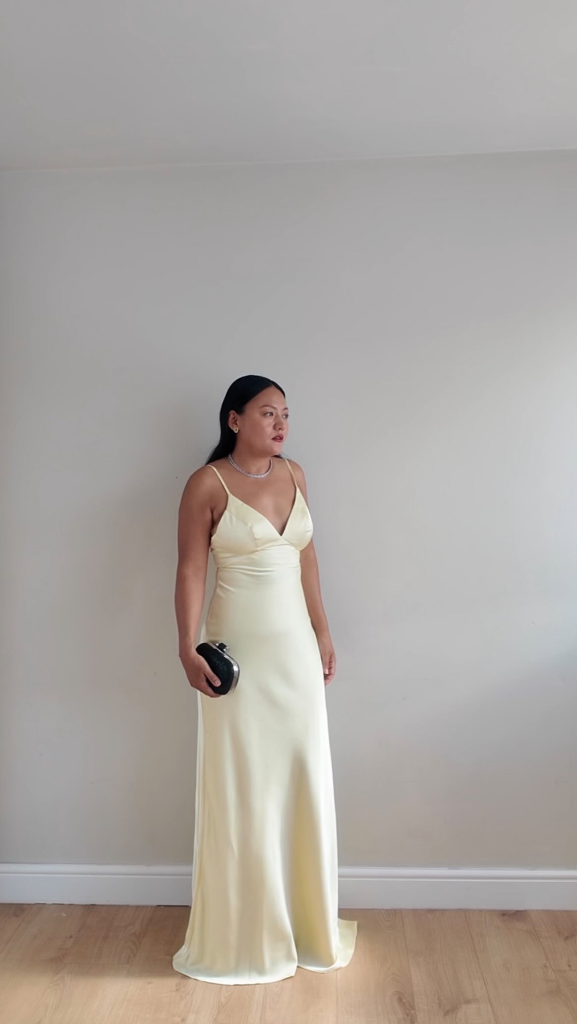 tan holiday dress Officially entering my butter yellow era, 🧈 plus butter yellow together is perfection , #yellowdress #eveningdress #petitefashion #weddingguestdress, dress, party dress, maxi dress Brillora