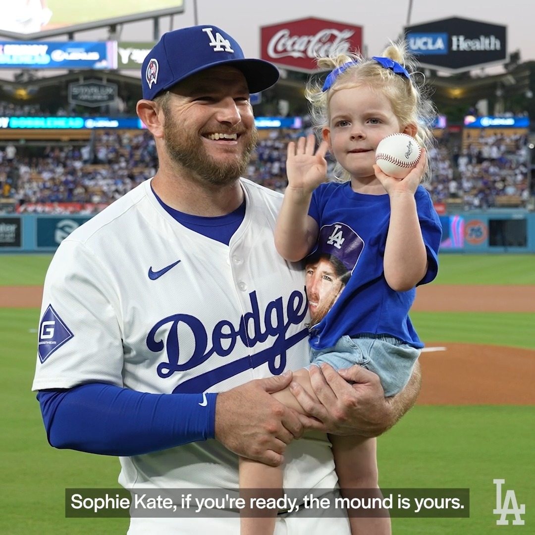 Max and his family on Max Muncy Bobblehead Night presented by