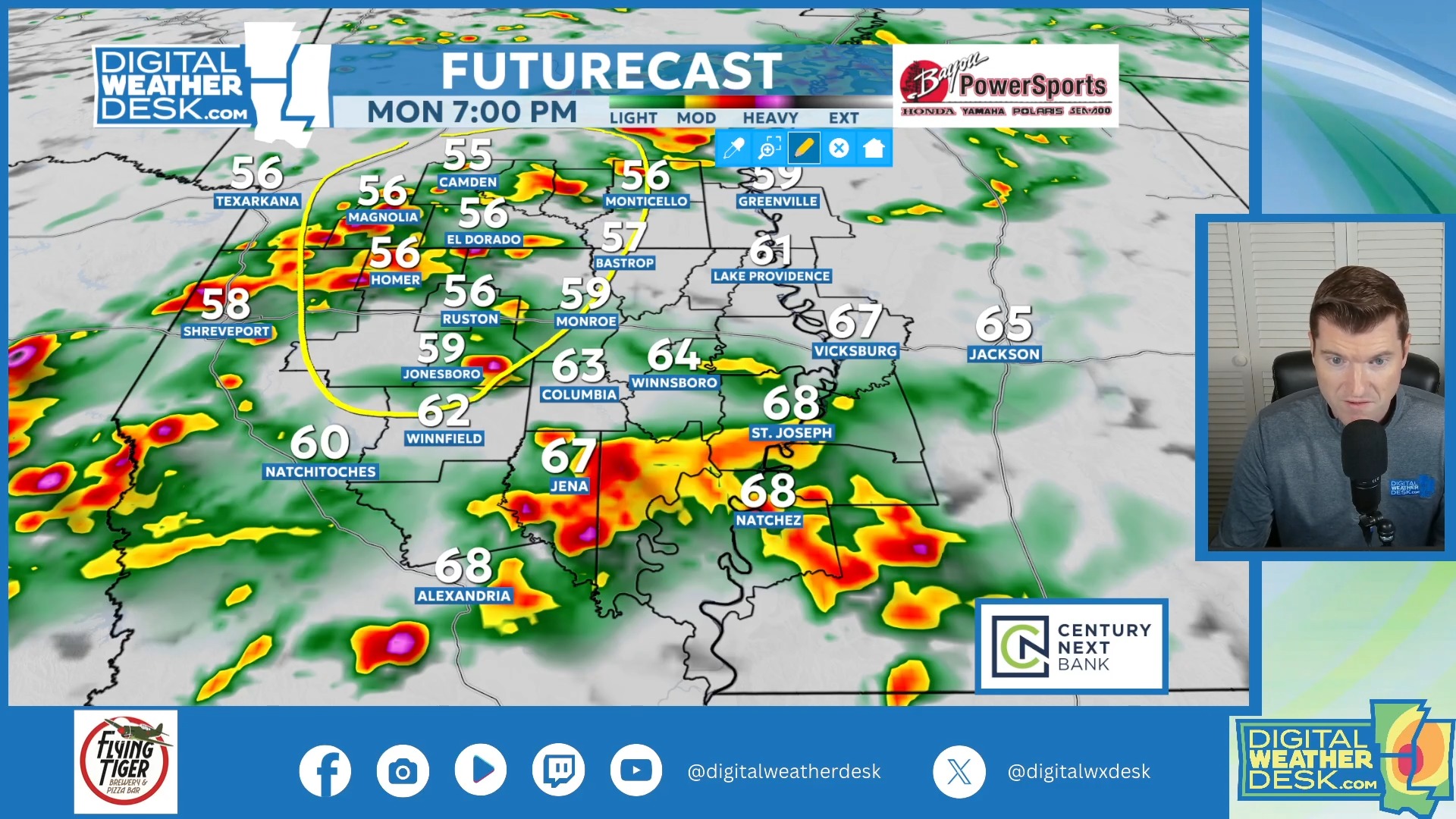 RADAR UPDATE 3:00pm, Monday 11/24/2025 Scattered showers and non-severe ...