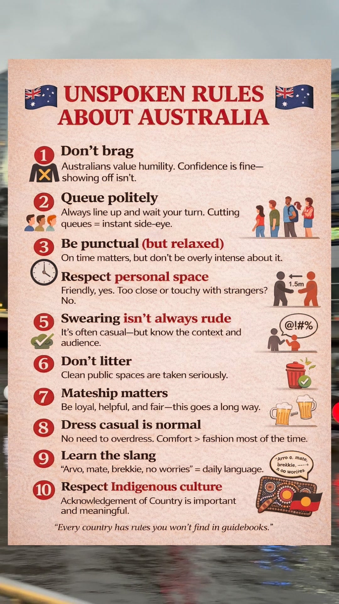 Every country has rules you won’t find in guidebooks 🇦🇺 These are ...
