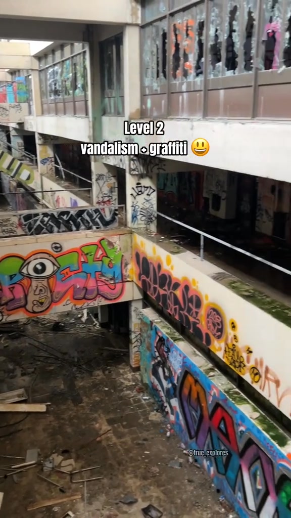 Different levels of abandoned places. Level 4 buildings have been the ...