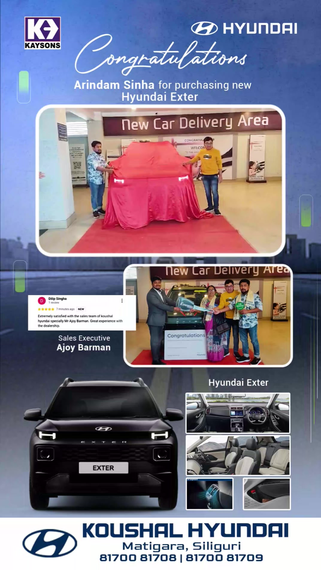 𝐂𝐨𝐧𝐠𝐫𝐚𝐭𝐮𝐥𝐚𝐭𝐢𝐨𝐧𝐬 𝐌𝐫. 𝐀𝐫𝐢𝐧𝐝𝐚𝐦 𝐒𝐢𝐧𝐡𝐚 on your brand-new 𝐇𝐲𝐮𝐧𝐝𝐚𝐢 𝐄𝐱𝐭𝐞𝐫! 𝐓𝐞𝐚𝐦 ...