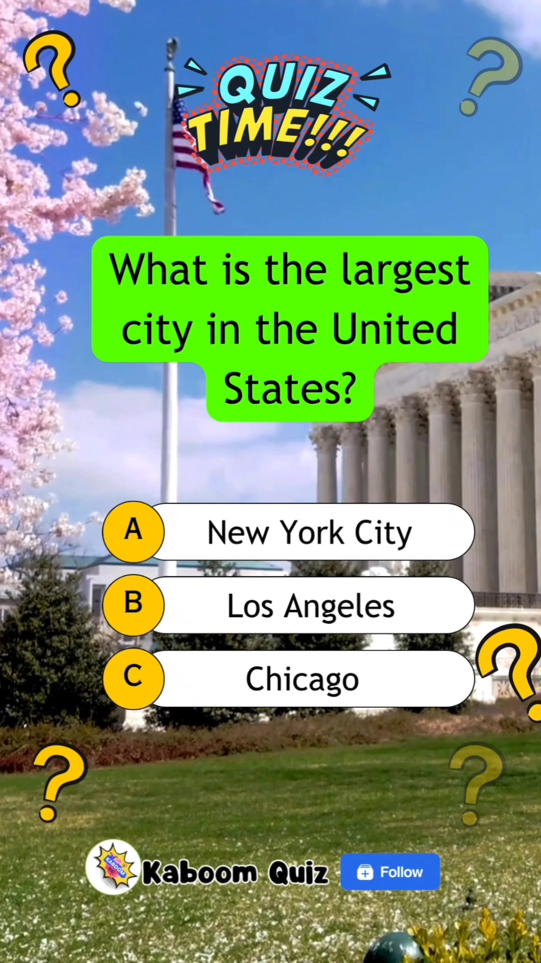 What is the largest city in the United States? #quiz #quiztime # ...