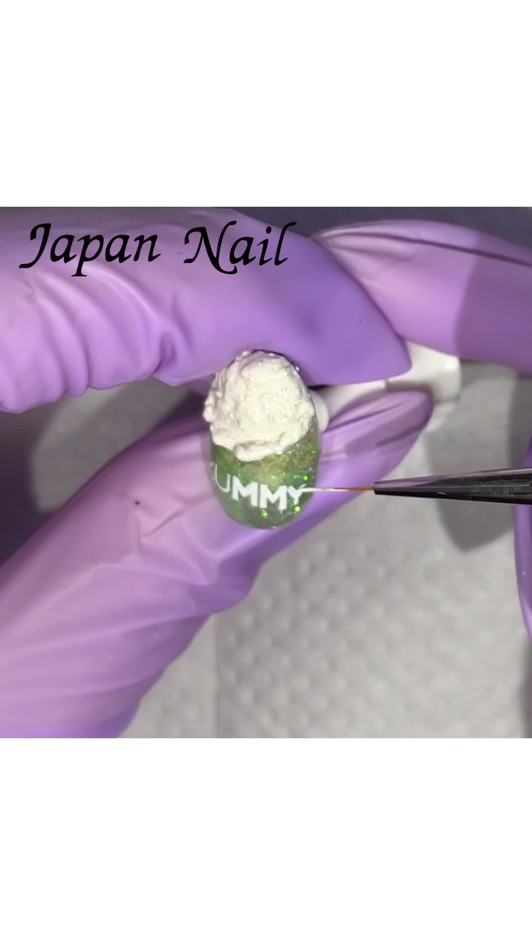 ジャパンネイル ネイル動画 クリームソーダネイルの作り方 ブレンドグリッターを使って