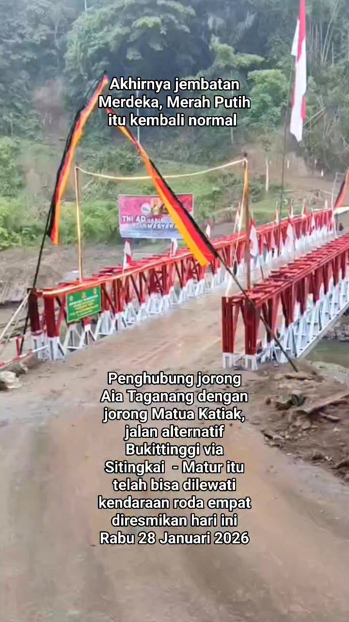 Akhirnya jembatan Merdeka Merah Putih itu kembali normal diresmikan ...