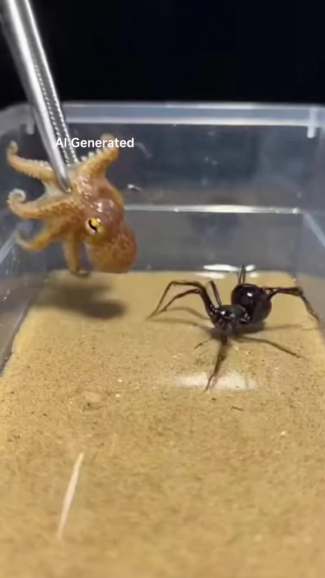 Octopus & Black Widow – A Surreal Encounter A moody, imaginative scene ...