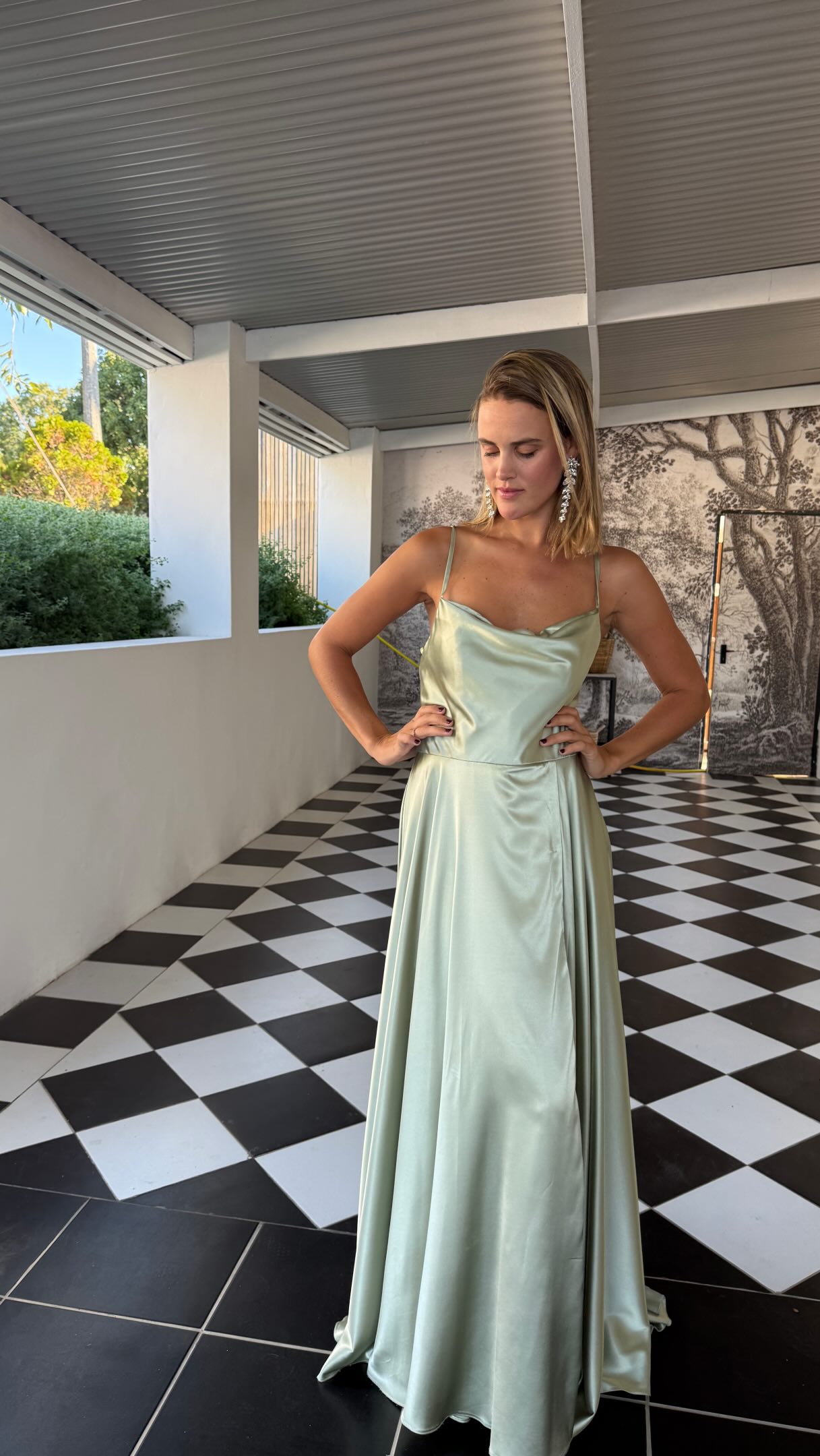 cute tea party dresses Garden Floral Midi Dress Peacock Print Sleeveless Chiffon Style:AP1E213552 birthday outings Color:M-Regency