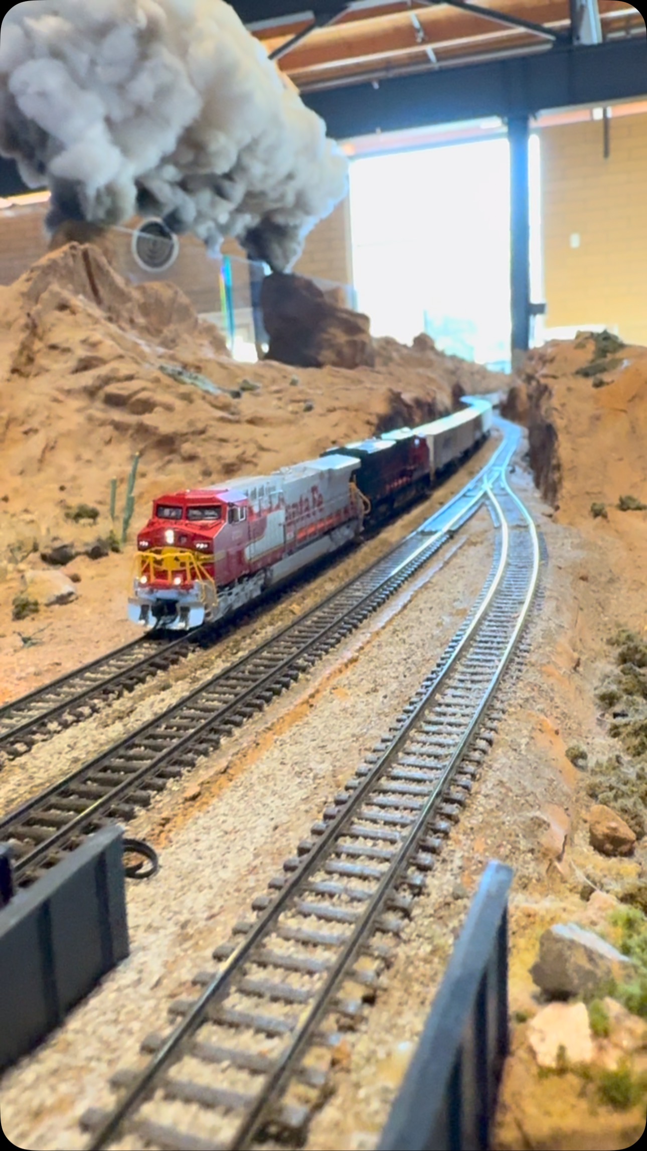 Two Santa Fe units lead a road railer train across the desert. #santafe ...