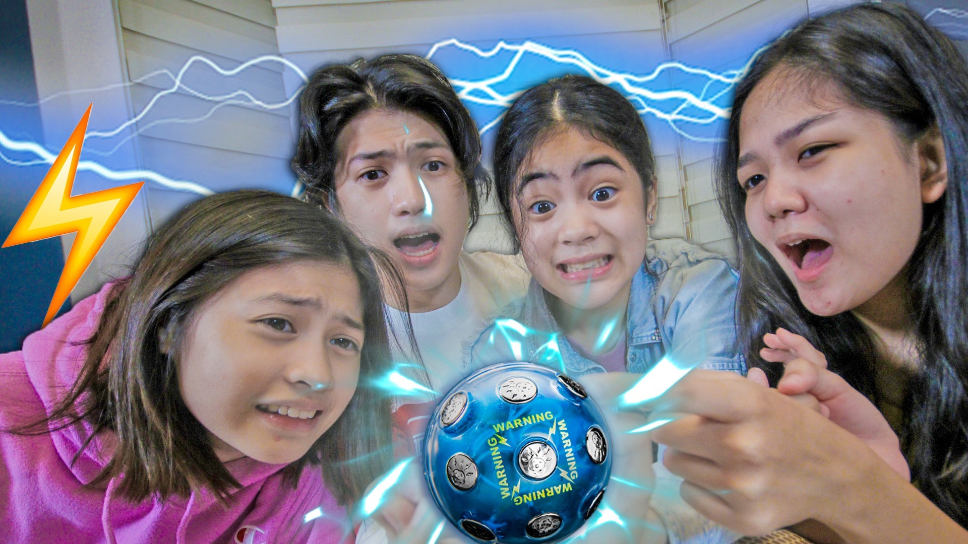 Siblings Shock ball Challenge haha! Great way to bond with siblings ...