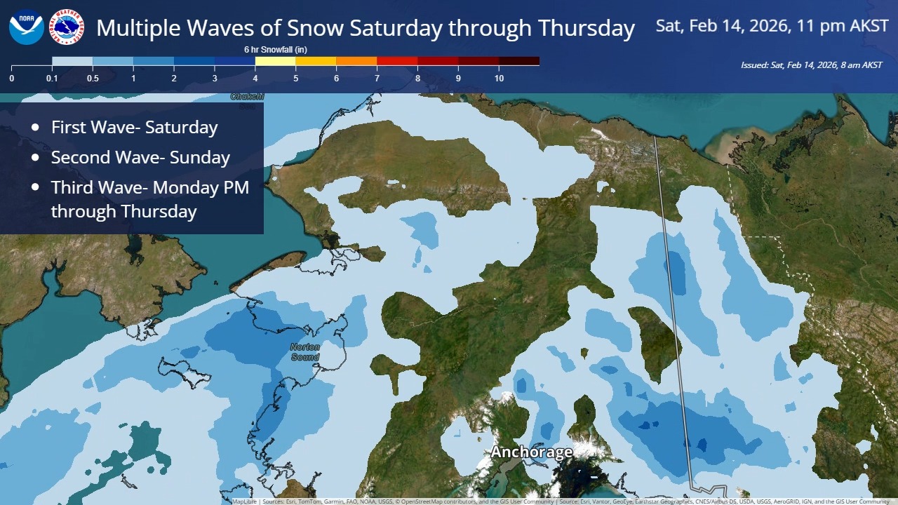 Multiple waves of snow expected throughout the week. The first is ...