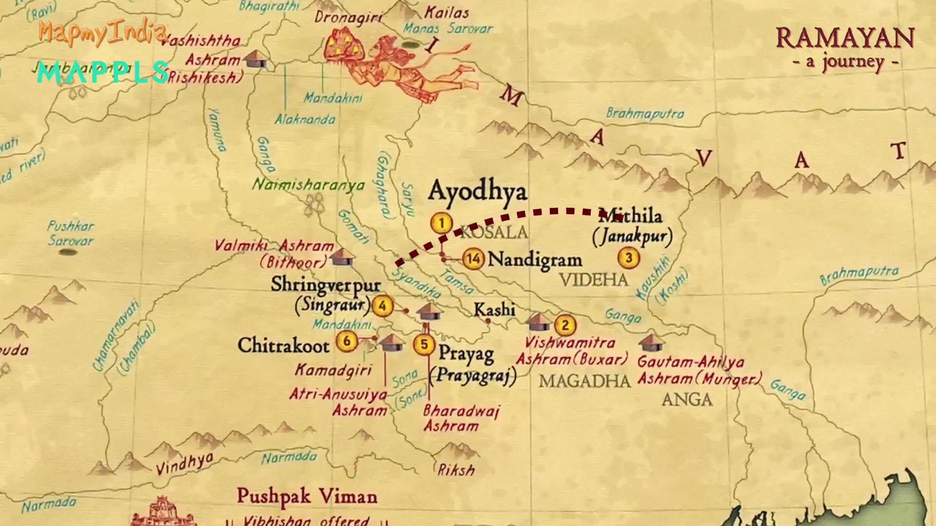 Ramayan Map has some Unique Features:- Showcasing Ramayan era ...