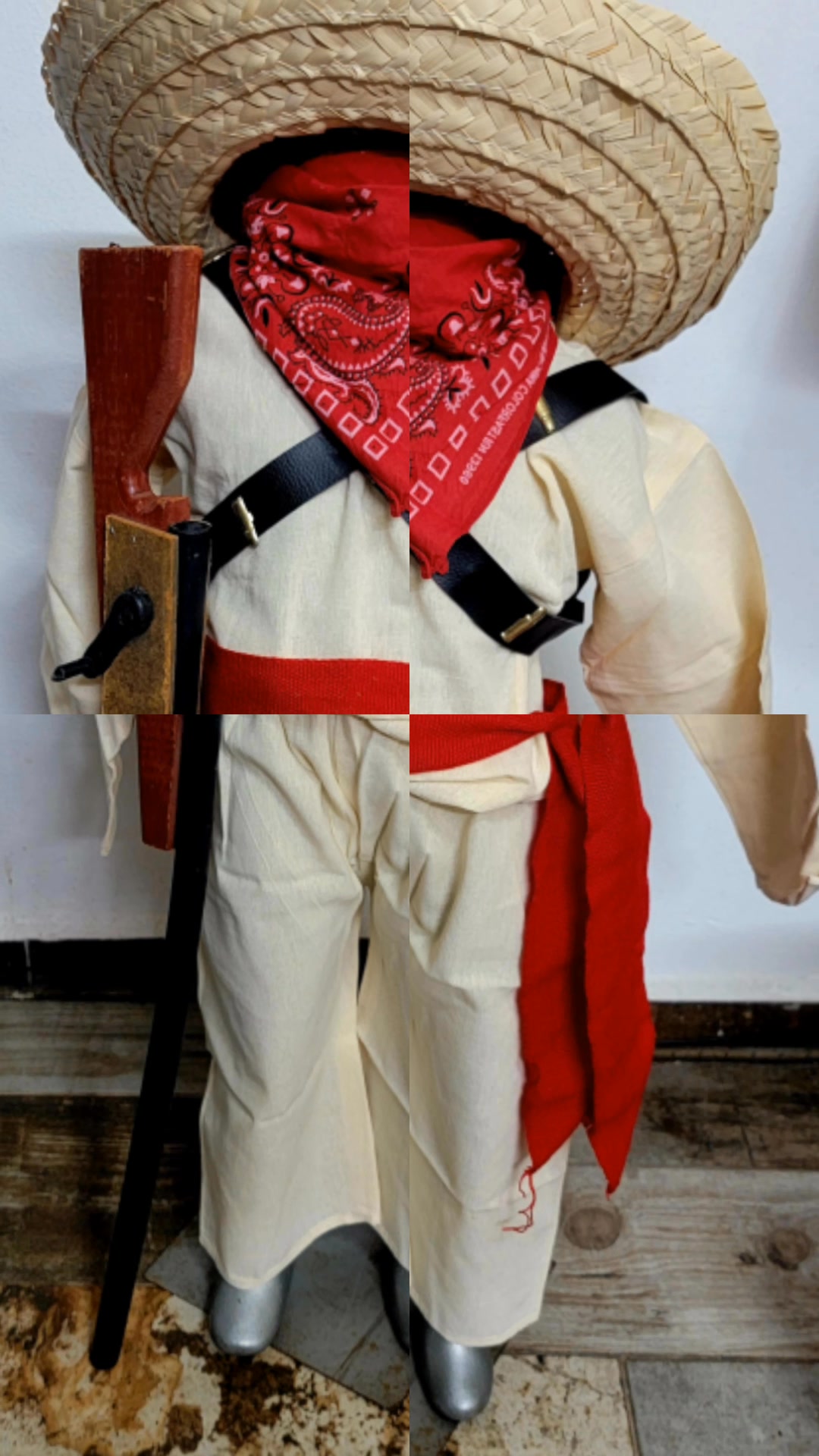 Disfraz Revolucionario, Todas las tallas Traje de manta, sombrero,  carrilleras, palicates, rifle y machete de madera, Siguenos en  tiktok: