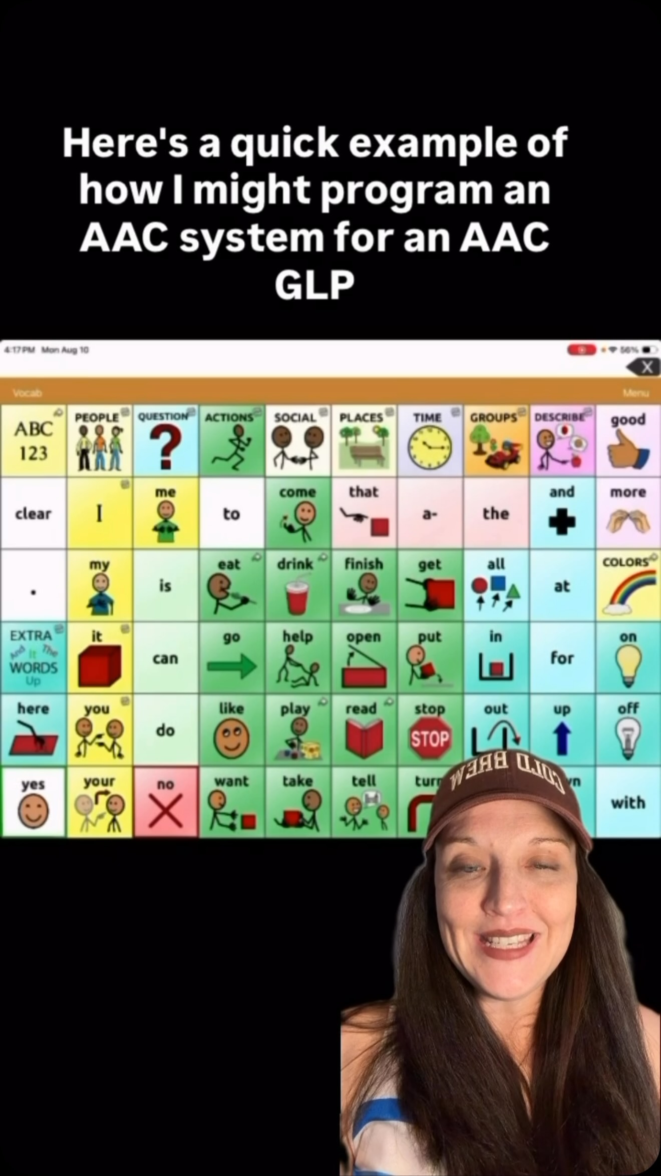 A quick peek at what AAC programming might look like when supporting a Stage 1 gestalt language processor in TouchChat 👀, When we’re programming AAC for GLPs, we’re thinking about so much more than 