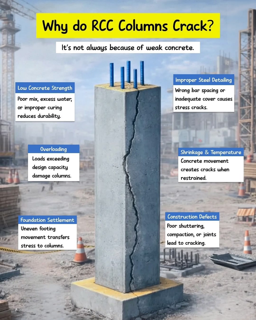RCC column cracks are not always a sign of weak concrete. They are ...