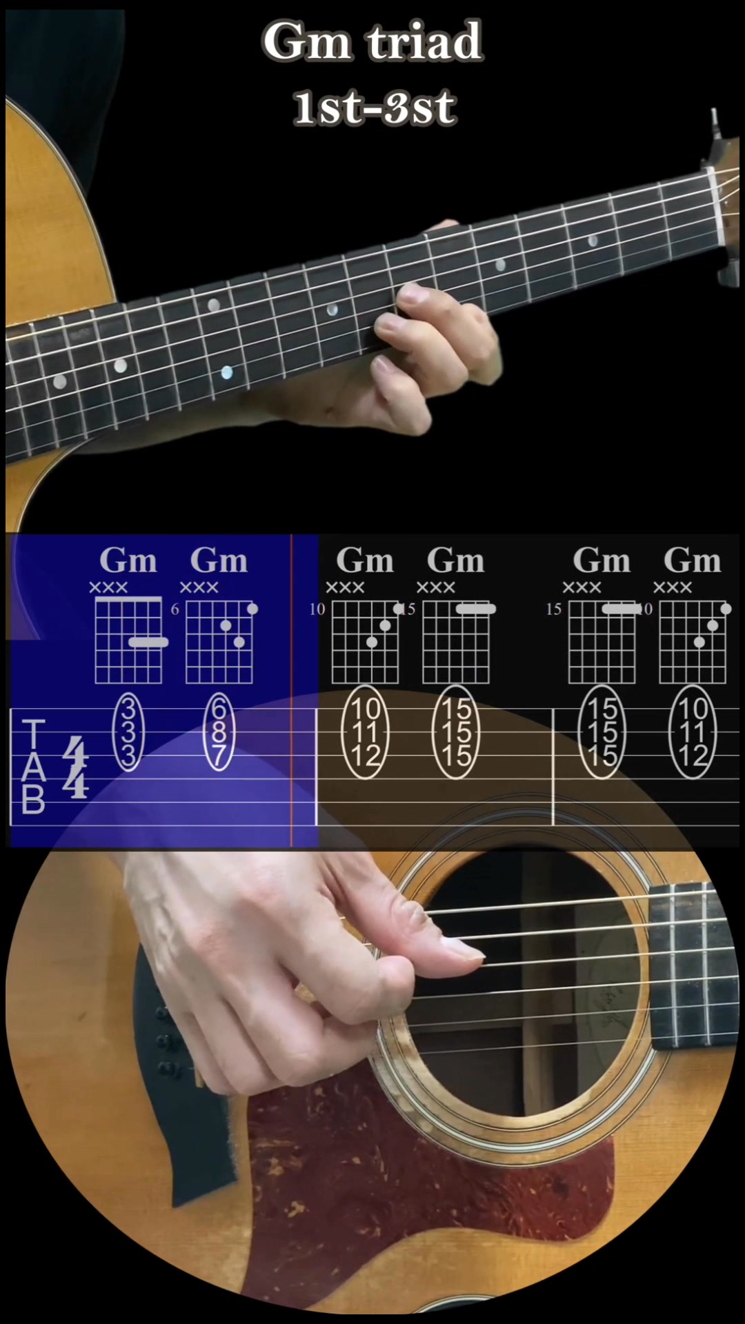 Gm Triad - For Beginners Strumming guitar pattern easy tutorial with ...