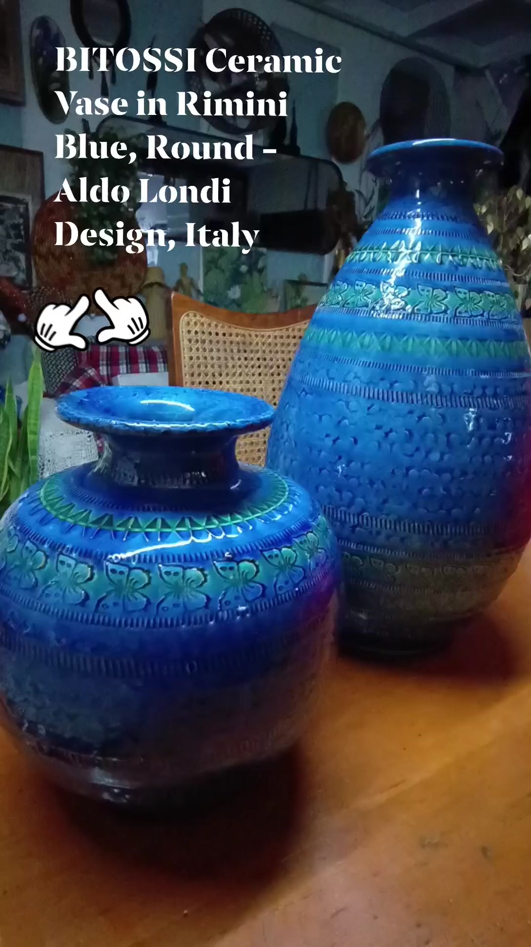 Blue green ceramic vase by Dante Baldelli of Italy