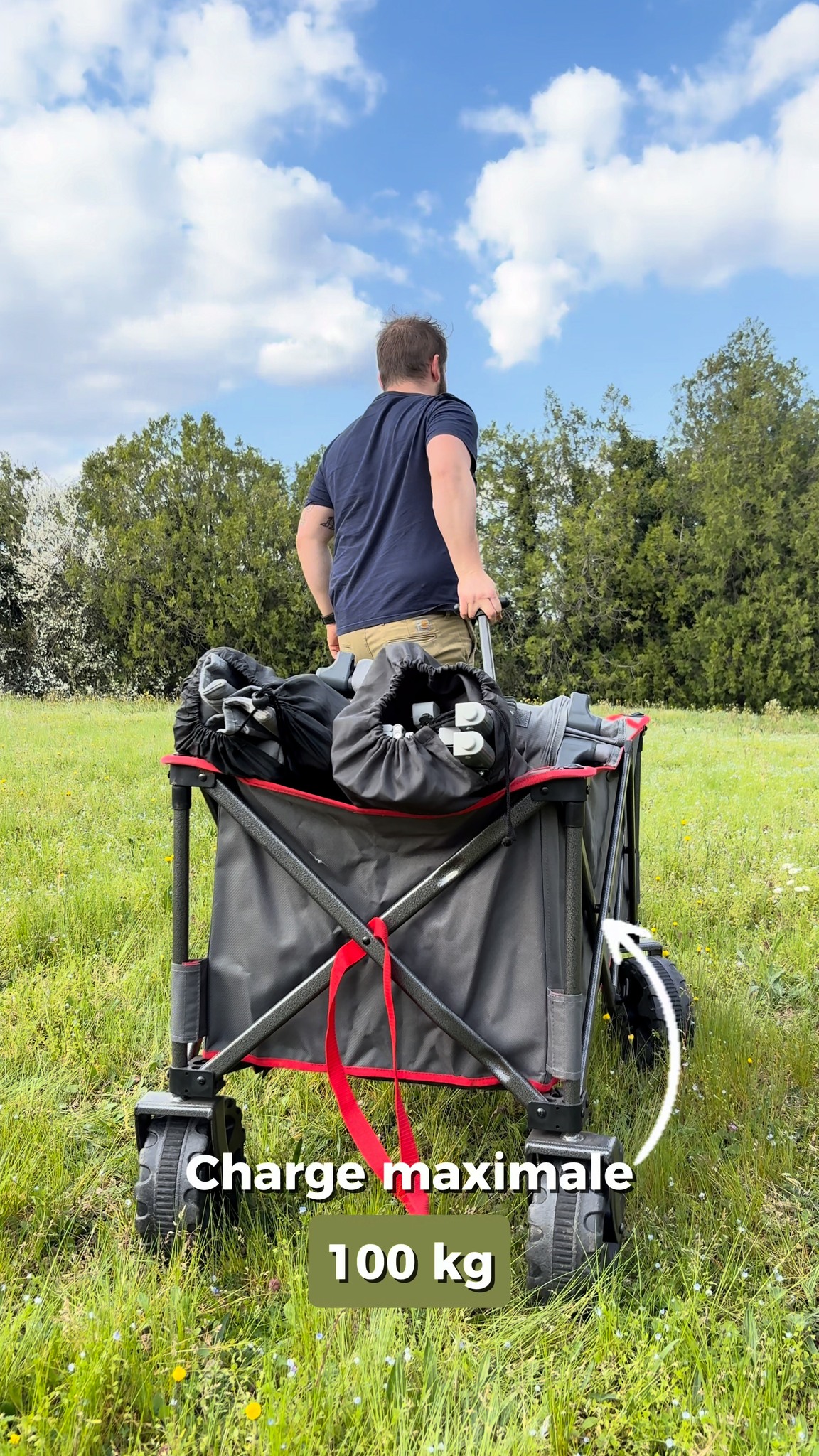 CHARIOT PLIANT 4 roues chariot brouette pliable chariot sport / jardin