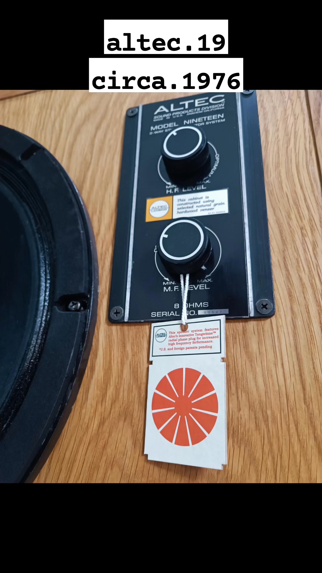 altec 19 circa 1976 #altec19.#alteclansing #hornspeakers | Iwan