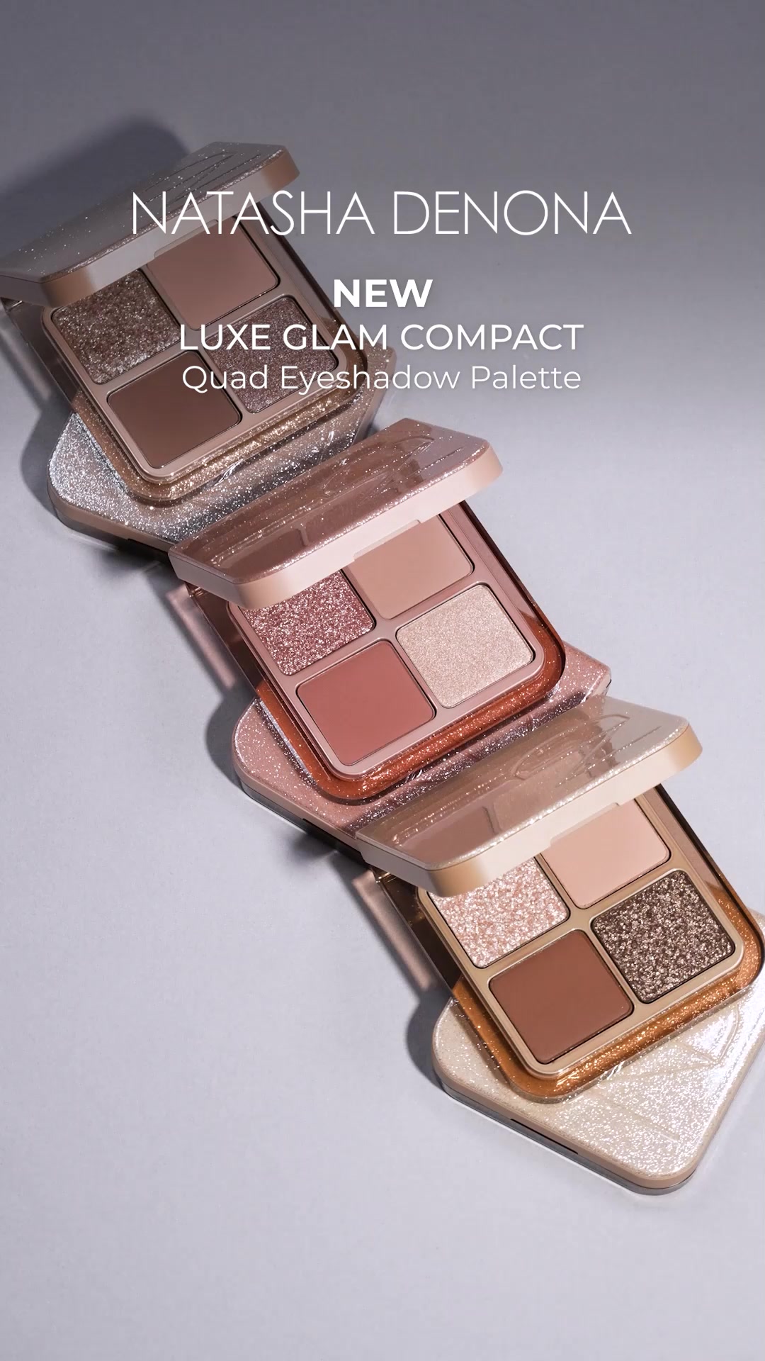 Meet our NEW Luxe Glam Compact ✨ Natasha's first quad eyeshadow