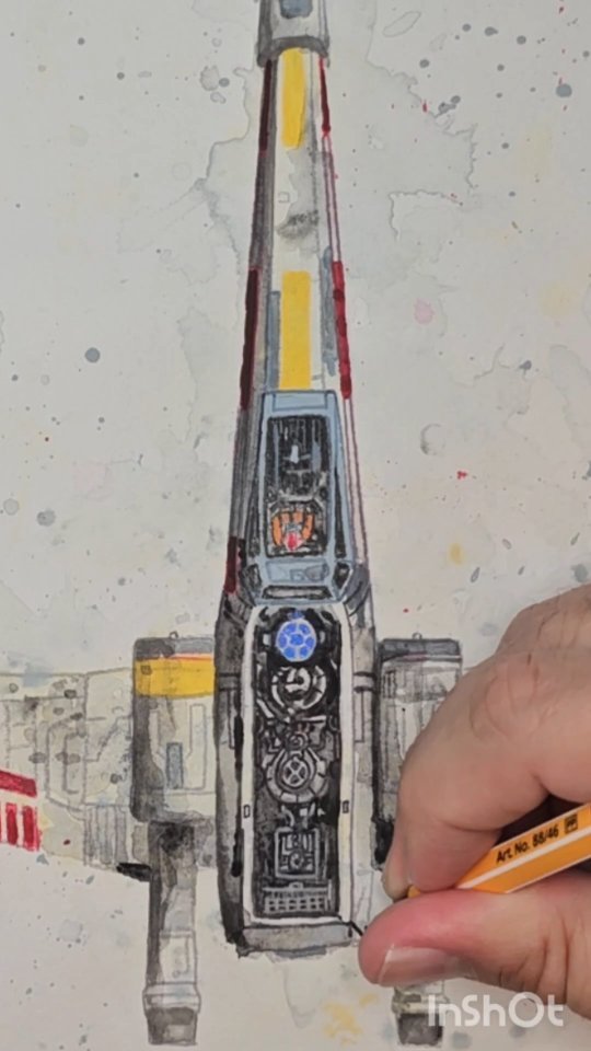 X-Wing. Painted by me in the style of John Berkey using Procreate