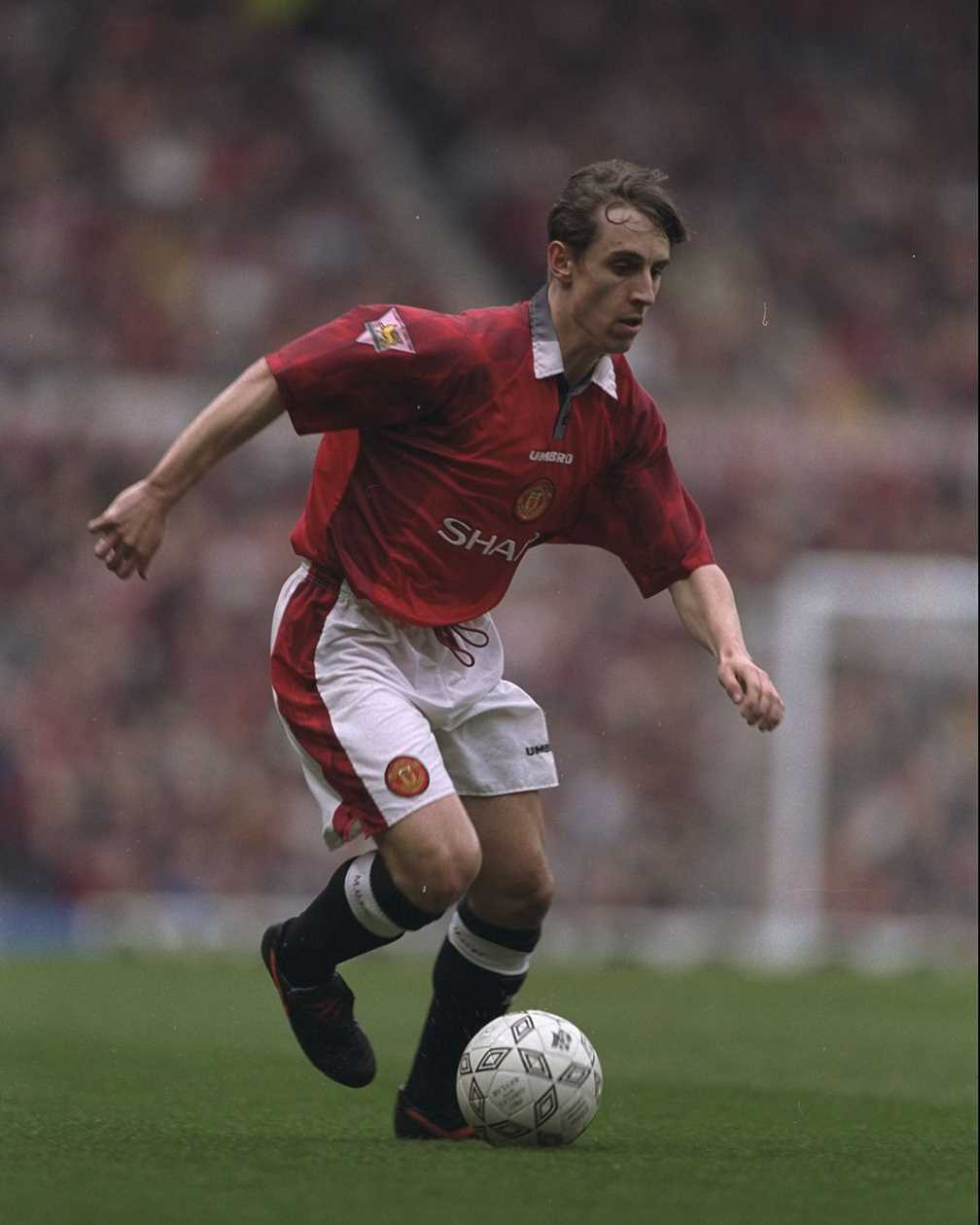 Gary Neville arrived late to smash home his first United goal