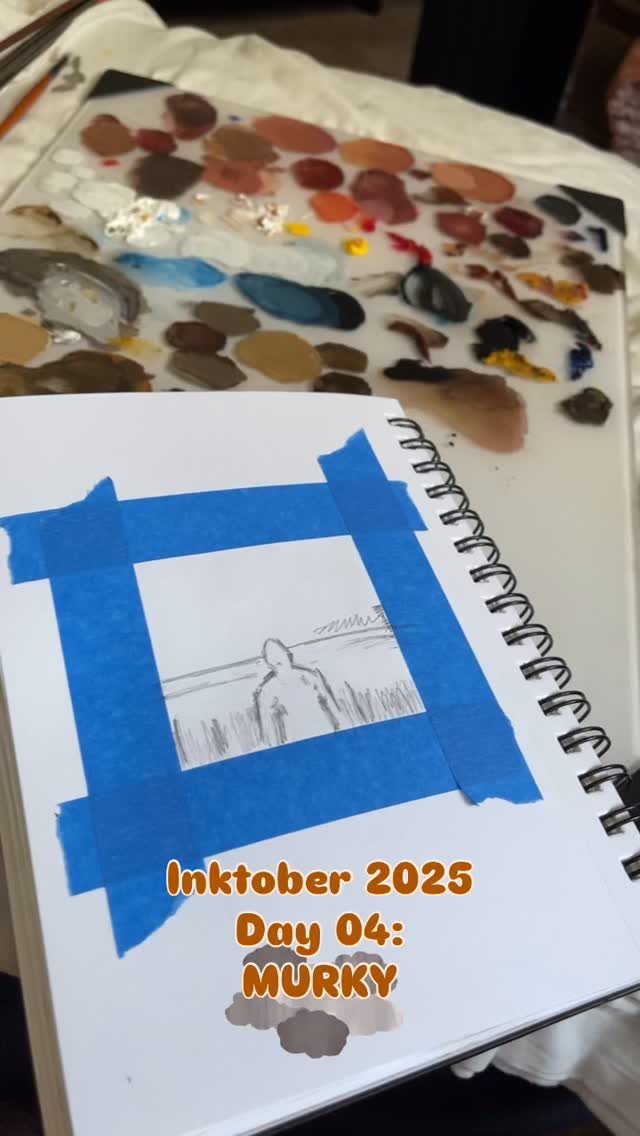 Inktober 2025 Day 04: MURKY 🌫️ I didn’t notice that I wrote the wrong ...