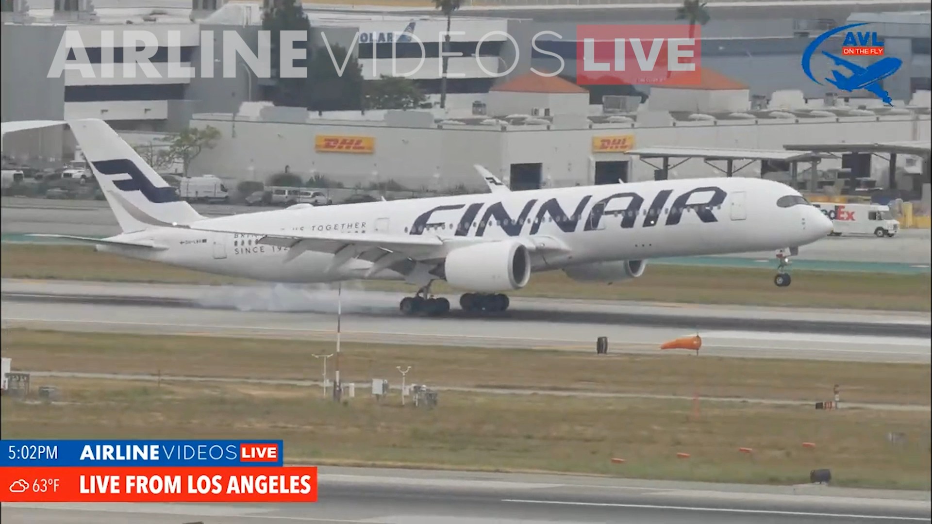 Finnair Airbus A350-900 heads back to Helsinki departing LAX as
