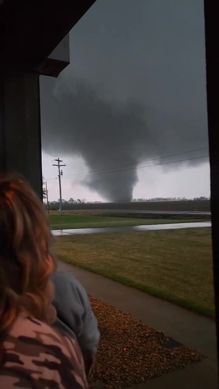 Dominator rocket launch into rain-wrapped tornado near New Albany
