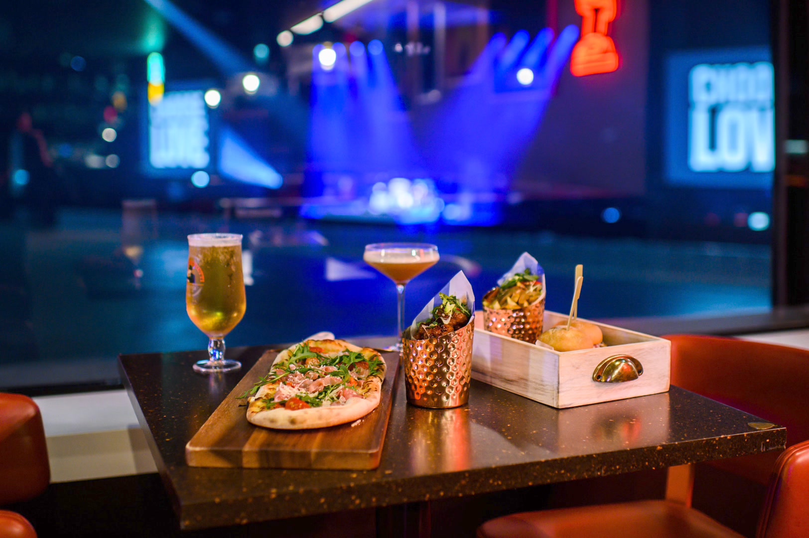 Streamline your night with pre-show drinks and dining in the luxurious ...