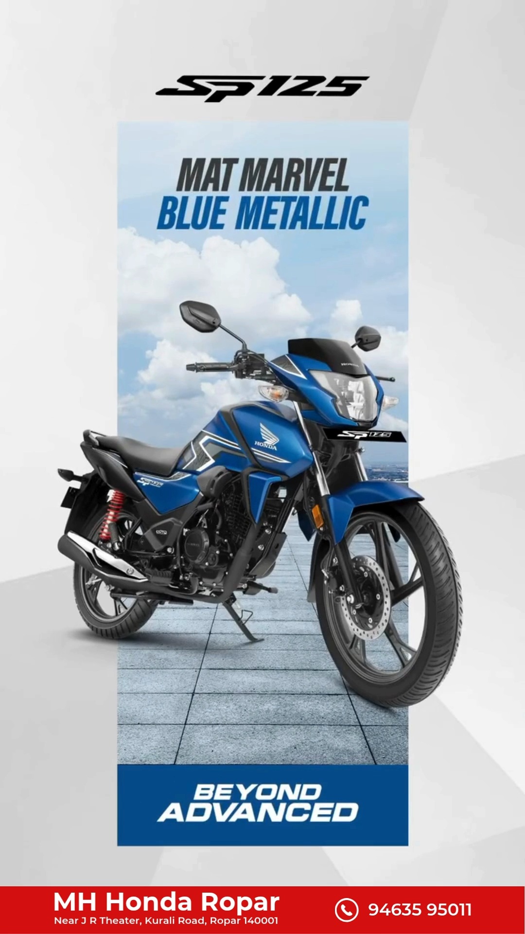 Stay charged on every ride with the Honda SP160. With its 15W USB