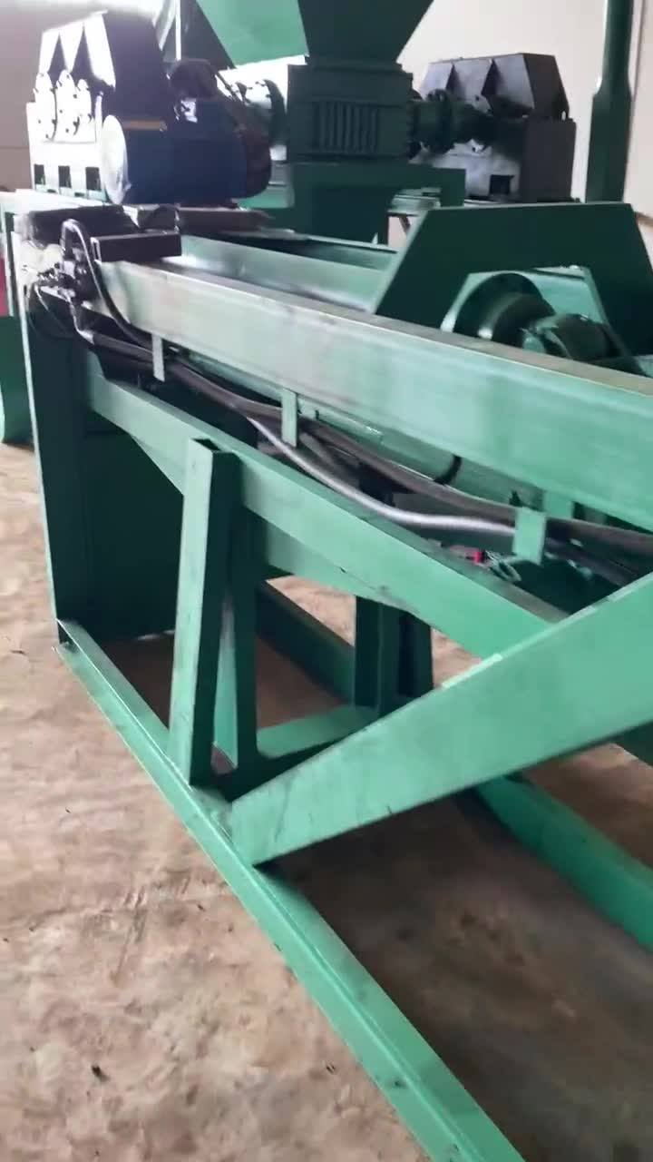 Just installed a tyre recycling machine with mixing machine, presser ...