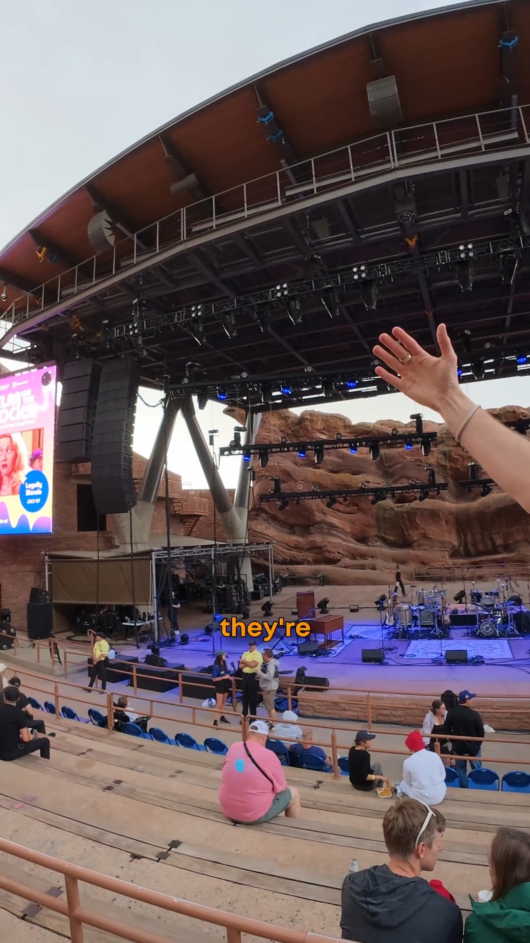 At Red Rocks, Vulfpeck’s PA system uses a line array, a vertical stack ...