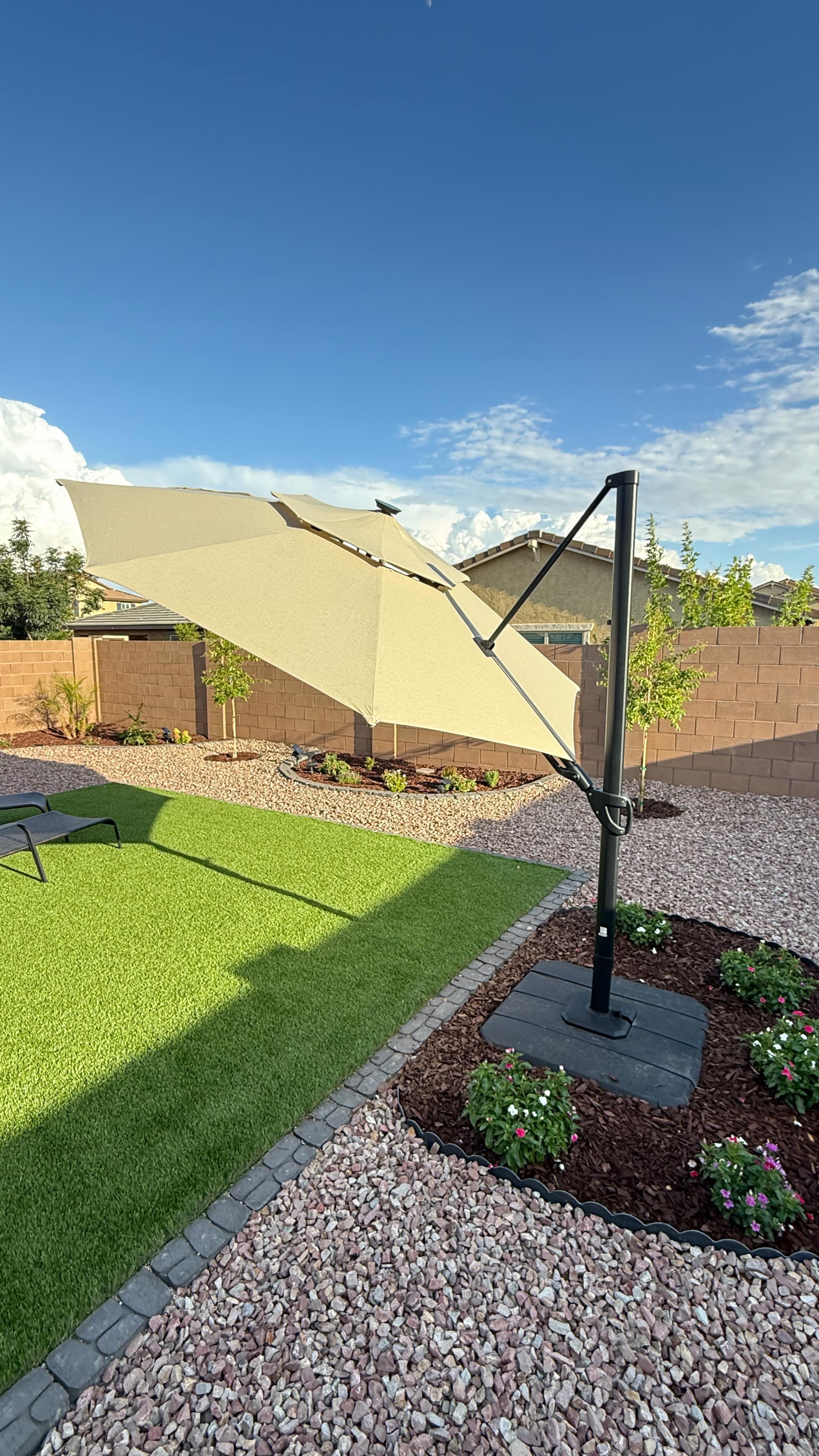 Shade that follows you everywhere 😎 Shop this patio umbrella: https://amazonhome.visitlink.me/Dnx7jn 🎥: littlehouseonalittleland on Instagram