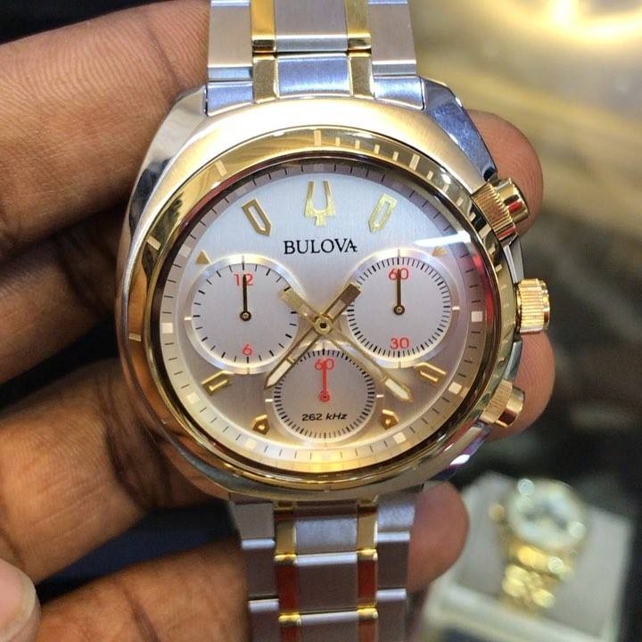 BULOVA 98A157 MEN'S BULOVA CURV UHF TWO-TONE CHRONOGRAPH WATCH