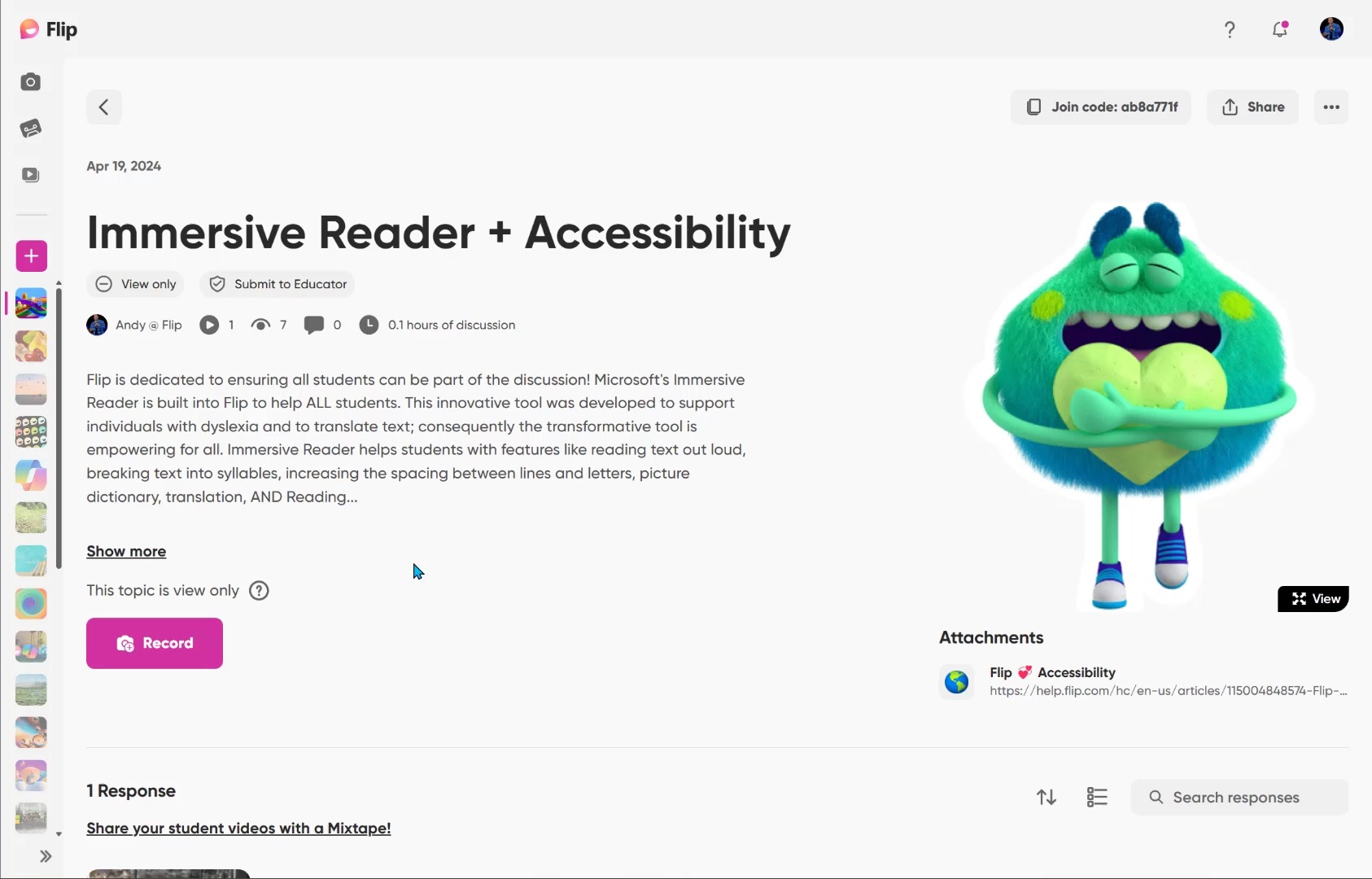 We're proud to have Microsoft's Immersive Reader built within Flip! 🎉 📖 ...