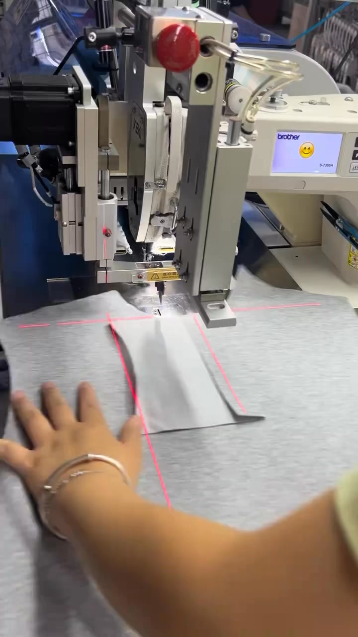 Automatic polo shirt placket setter machine# ...